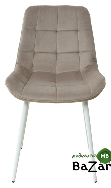 Стул ХОФМАН, цвет светло-коричневый #H61, велюр / белый каркас Стул ХОФМАН, цвет светло-коричневый #H61, велюр / белый каркас