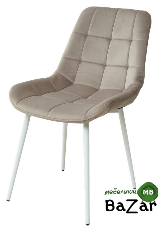 Стул ХОФМАН, цвет светло-коричневый #H61, велюр / белый каркас Стул ХОФМАН, цвет светло-коричневый #H61, велюр / белый каркас