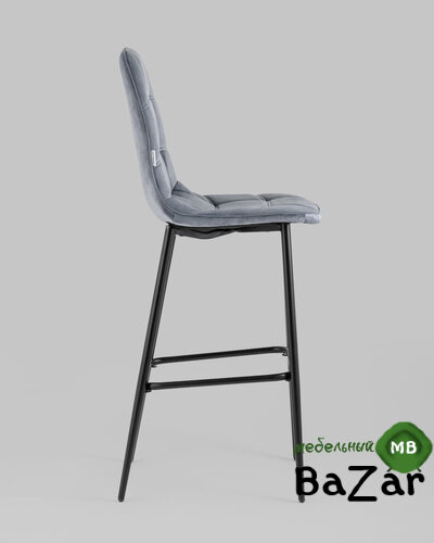 Стул барный Тейлор велюр серый Стул барный Тейлор велюр серый