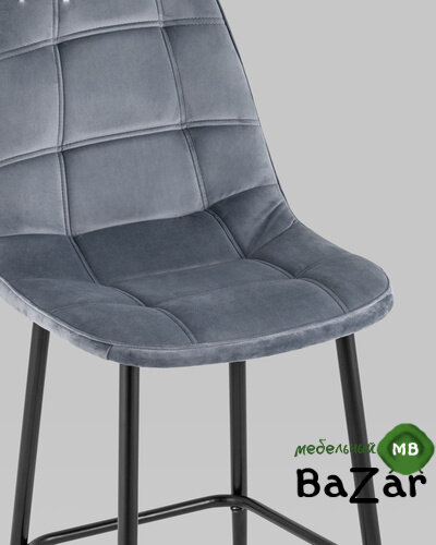 Стул барный Тейлор велюр серый Стул барный Тейлор велюр серый