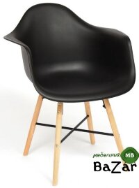 Кресло CINDY (EAMES) (mod. 919) черный/black with natural legs