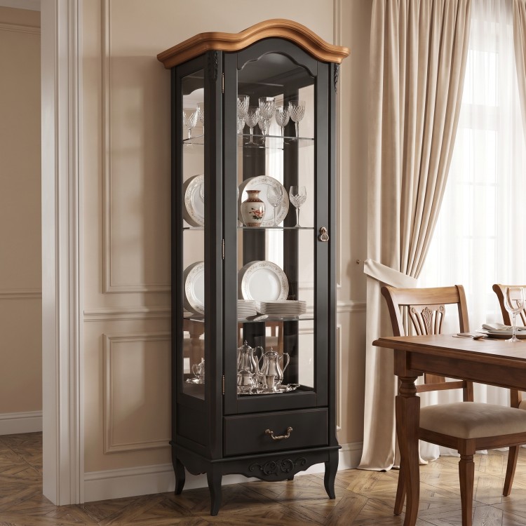 Витрина стеклянная L с зеркалом W602/1BL