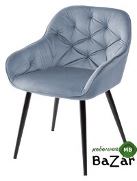 Стул BREEZE BLUVEL-06 BLUE, велюр/ черный каркас
