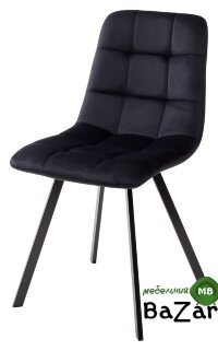 Стул CHILLI SQUARE BLUVEL-19 BLACK, велюр