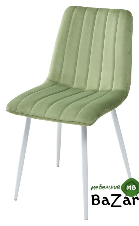 Стул DUBLIN G108-27 террариумный мох, велюр / белый каркас Стул DUBLIN G108-27 террариумный мох, велюр / белый каркас