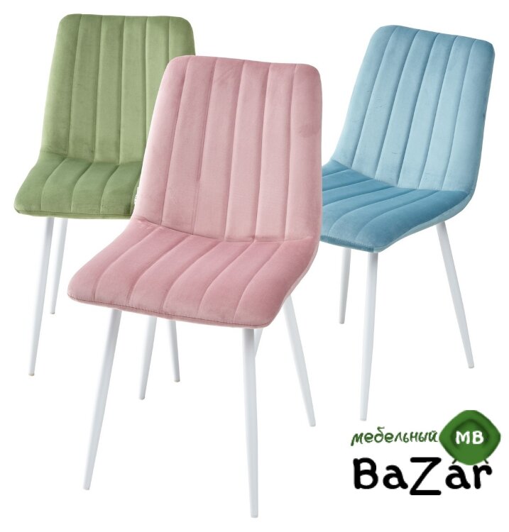 Стул DUBLIN G108-27 террариумный мох, велюр / белый каркас Стул DUBLIN G108-27 террариумный мох, велюр / белый каркас