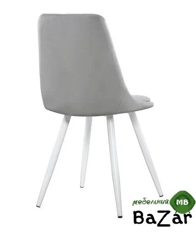 Стул DC4048-1 белый, велюр серый grey