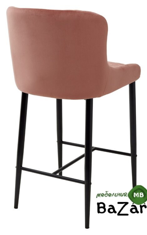 Полубарный стул ARTEMIS BLUVEL-52 PINK (H=65cm), велюр