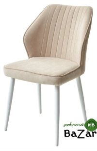 Стул VENA, цвет B3 Бежевый, велюр / белый каркас Стул VENA, цвет B3 Бежевый, велюр / белый каркас