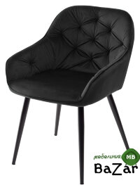 Стул BREEZE BLUVEL-19 BLACK, велюр/ черный каркас