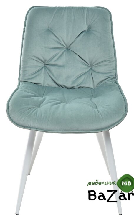 Стул MONACO UF910-15 LIGHT GREEN, велюр/белый каркас