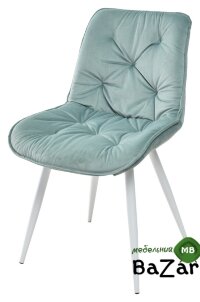 Стул MONACO UF910-15 LIGHT GREEN, велюр/белый каркас Стул MONACO UF910-15 LIGHT GREEN, велюр/белый каркас