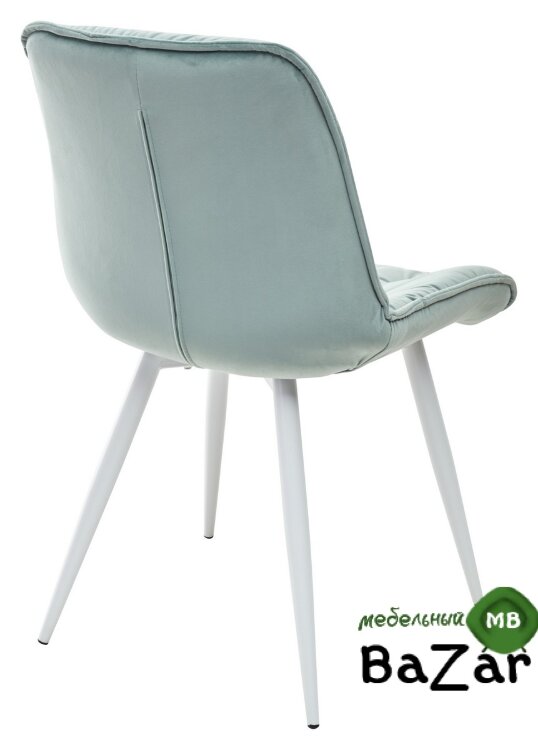 Стул MONACO UF910-15 LIGHT GREEN, велюр/белый каркас