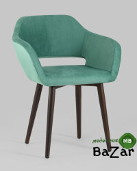 Стул с подлокотниками Саймон велюр морской