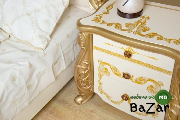 Спальня Аделина беж (шкаф 5-ти дверный, шелкография)