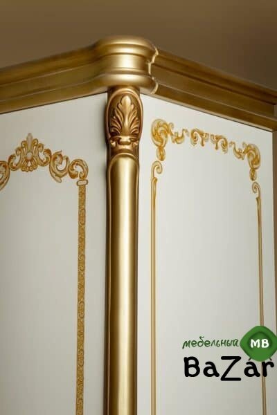 Спальня Аделина беж (шкаф 5-ти дверный, шелкография)