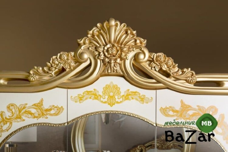 Спальня Аделина беж (шкаф 5-ти дверный, шелкография)