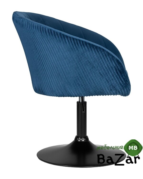 Кресло дизайнерское EDISON BLACK (синий велюр (1922-20))