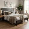 Кровать с жесткой спинкой М206BL черная 1600х2000