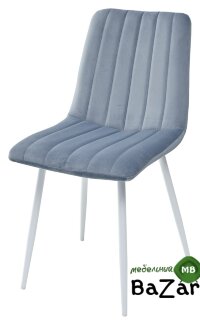 Стул DUBLIN G108-56 пудровый синий, велюр / белый каркас