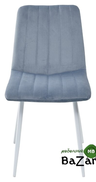 Стул DUBLIN G108-56 пудровый синий, велюр / белый каркас