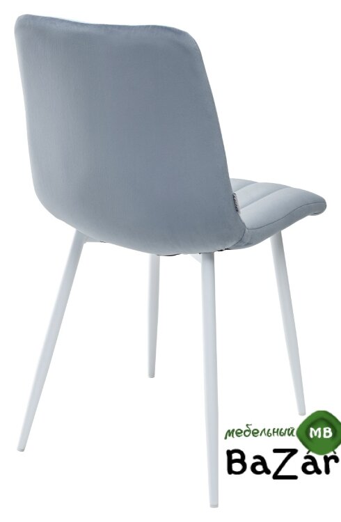 Стул DUBLIN G108-56 пудровый синий, велюр / белый каркас