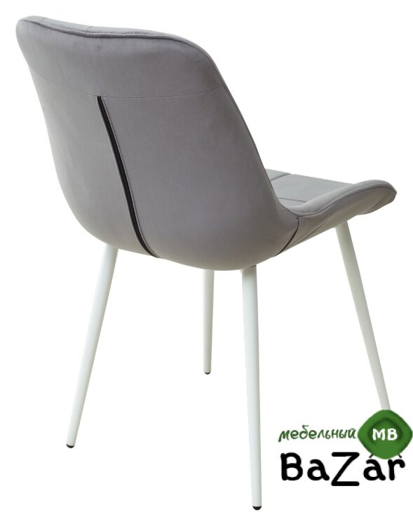 Стул ХОФМАН, цвет темно-серый #H15, велюр / белый каркас Стул ХОФМАН, цвет темно-серый #H15, велюр / белый каркас