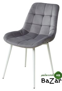 Стул ХОФМАН, цвет темно-серый #H15, велюр / белый каркас Стул ХОФМАН, цвет темно-серый #H15, велюр / белый каркас