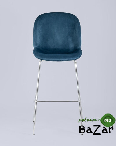 Стул барный Beetle со спинкой маренго хромированные ножки