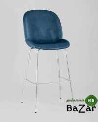 Стул барный Beetle со спинкой маренго хромированные ножки