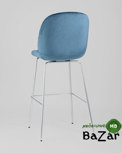 Стул барный Beetle со спинкой маренго хромированные ножки