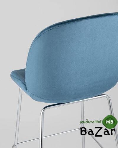 Стул барный Beetle со спинкой маренго хромированные ножки