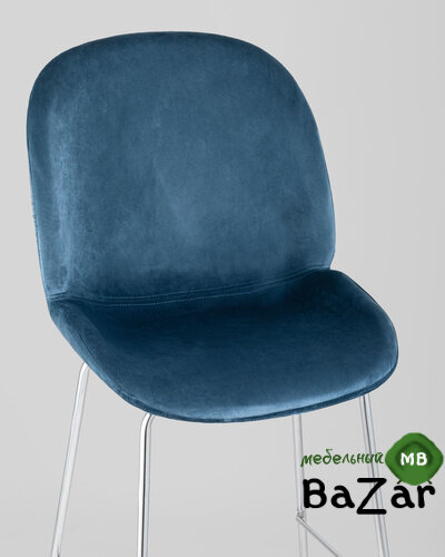 Стул барный Beetle со спинкой маренго хромированные ножки