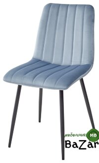 Стул DUBLIN G108-56 пудровый синий, велюр / темно-серый каркас Стул DUBLIN G108-56 пудровый синий, велюр / темно-серый каркас