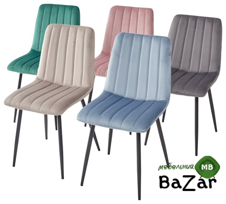 Стул DUBLIN G108-56 пудровый синий, велюр / темно-серый каркас