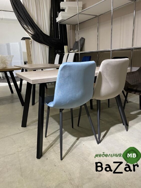 Стул DUBLIN G108-56 пудровый синий, велюр / темно-серый каркас