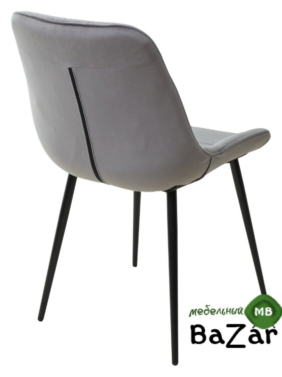 Стул ХОФМАН, цвет темно-серый #H15, велюр / черный каркас Стул ХОФМАН, цвет темно-серый #H15, велюр / черный каркас