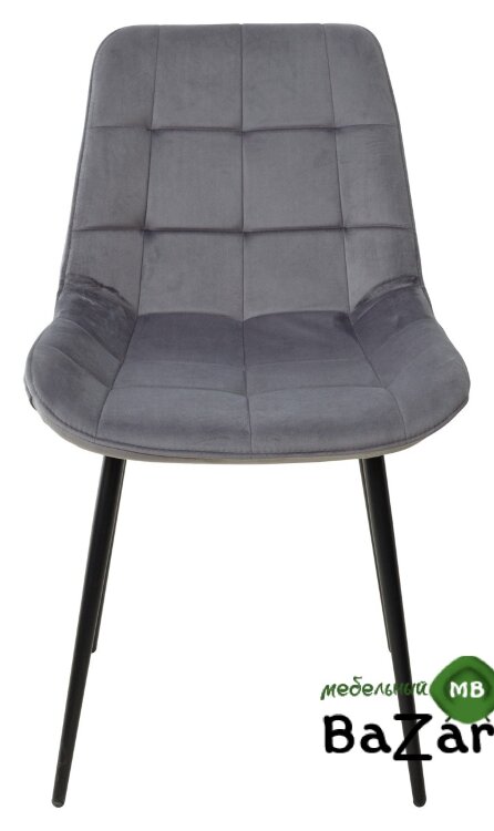 Стул ХОФМАН, цвет темно-серый #H15, велюр / черный каркас Стул ХОФМАН, цвет темно-серый #H15, велюр / черный каркас
