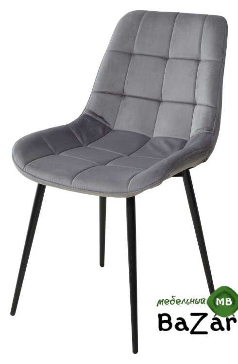 Стул ХОФМАН, цвет темно-серый #H15, велюр / черный каркас Стул ХОФМАН, цвет темно-серый #H15, велюр / черный каркас