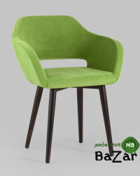 Стул с подлокотниками Саймон велюр травяной