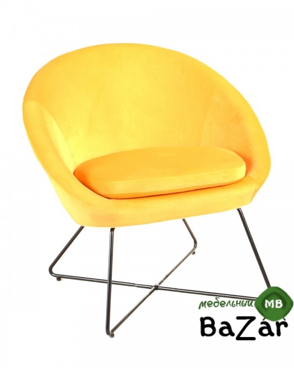 Кресло Колумбия, вельвет, оранжевый