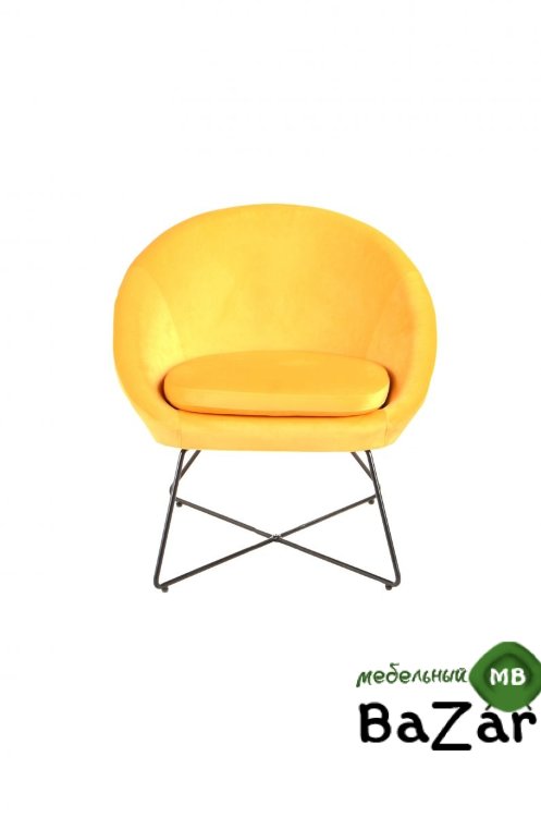 Кресло Колумбия, вельвет, оранжевый