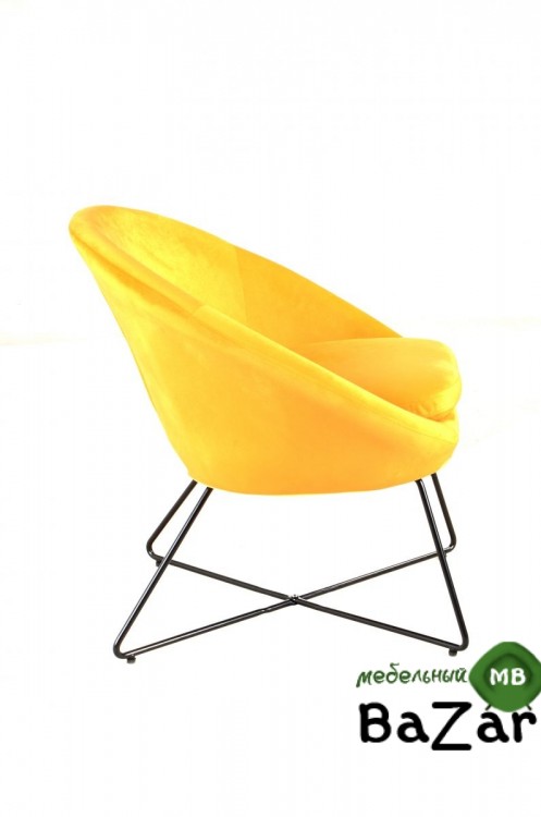 Кресло Колумбия, вельвет, оранжевый