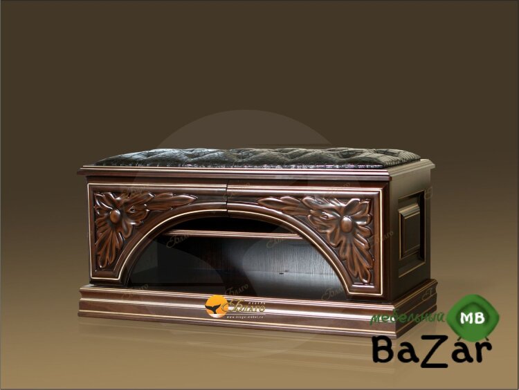 Банкетка с арочными дверками ППУ Б5.2-6 (игуана) орех