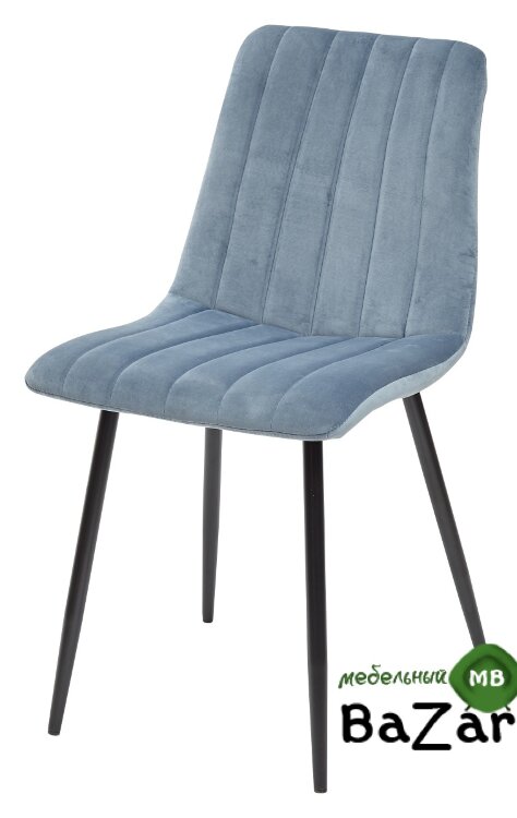 Стул DUBLIN G108-56 пудровый синий/ черный каркас, велюр