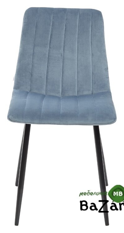 Стул DUBLIN G108-56 пудровый синий/ черный каркас, велюр