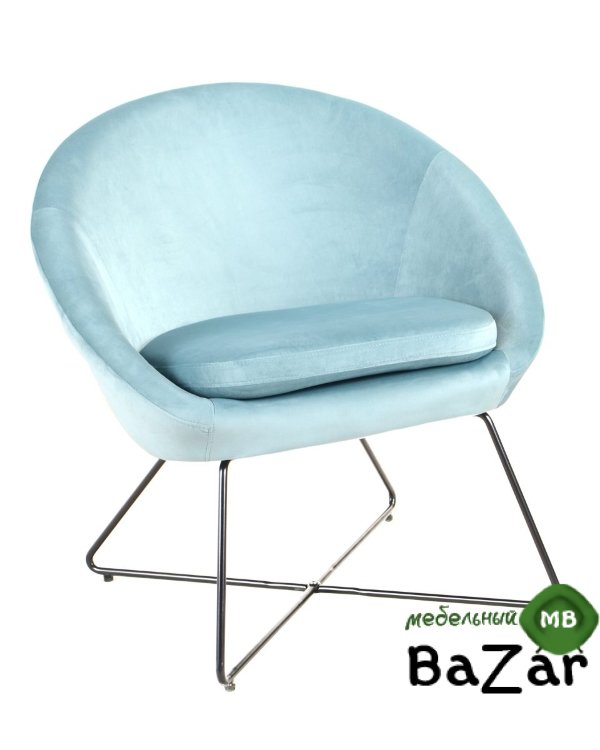Кресло Колумбия, вельвет, пыльно-голубой