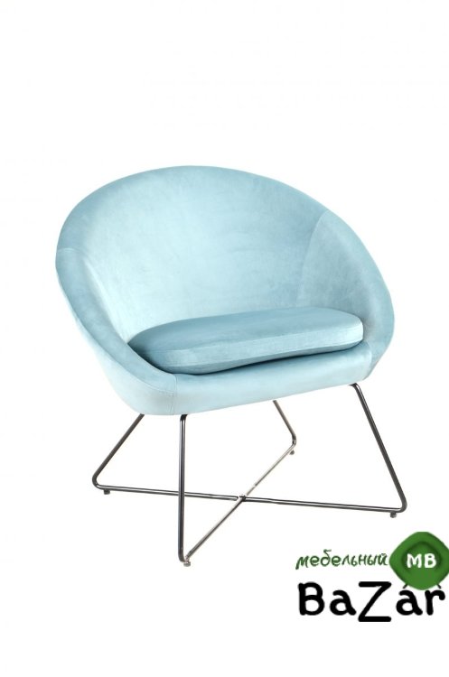 Кресло Колумбия, вельвет, пыльно-голубой