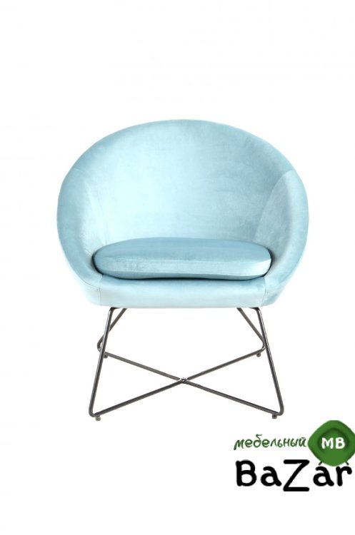 Кресло Колумбия, вельвет, пыльно-голубой