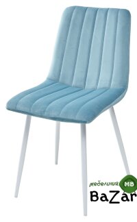 Стул DUBLIN G108-57 пудровый бирюзовый, велюр / белый каркас Стул DUBLIN G108-57 пудровый бирюзовый, велюр / белый каркас
